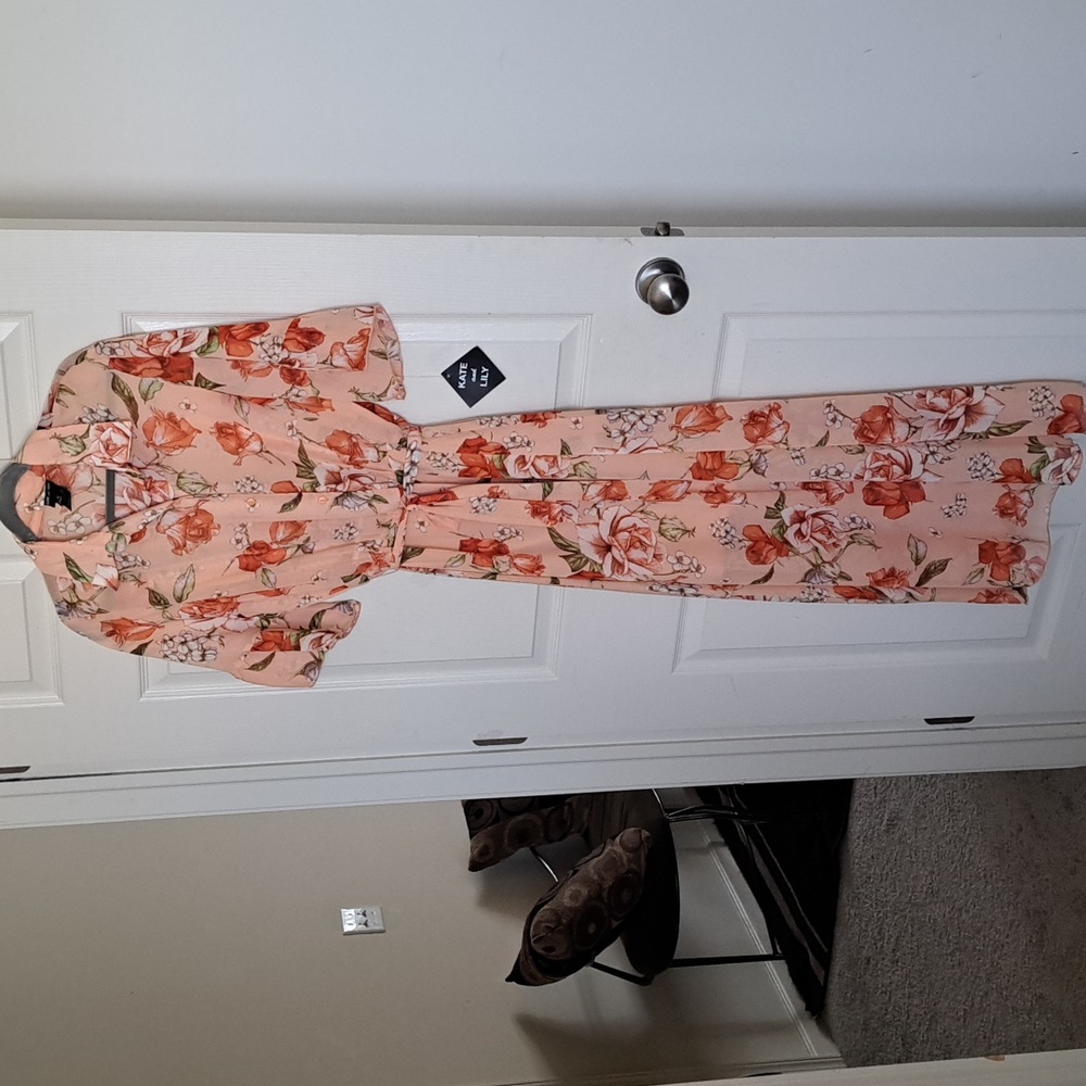 Nwt Peach Floral Maxi